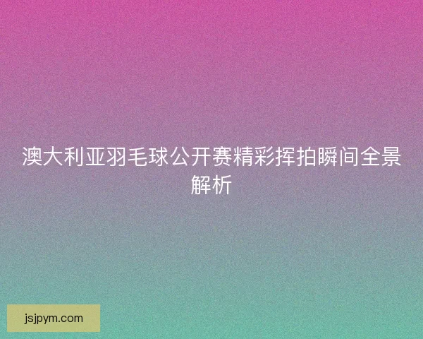 澳大利亚羽毛球公开赛精彩挥拍瞬间全景解析